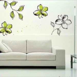 paint flower Decor Wall Sticker wall decal 16"*39"