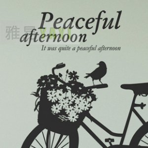 bike bird Decor Wall Sticker 39"