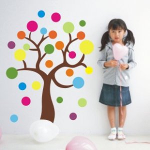 color tree 2 Decor Wall Sticker 59"