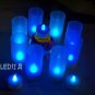 Wholesale 144 blue Flameless Electronic LED Flicker Candle Light with holders