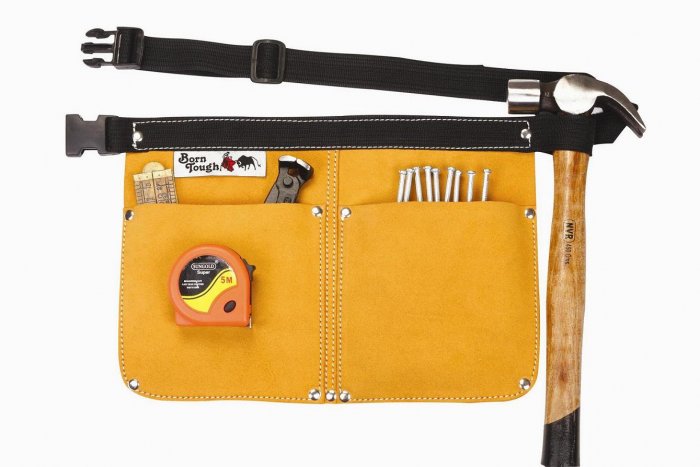 Heavy Duty Leather Traditional Nail & Tool Pouch Bag