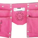 10 Pocket Suede Leather Kids Pink Tool Pouch Bag Belt