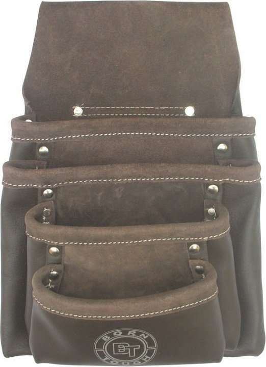 4 Pocket Oil Tanned Leather Tool Pouch Bag