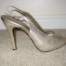 Golden Peep Toe Pumps