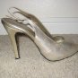 Golden Peep Toe Pumps