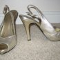 Golden Peep Toe Pumps