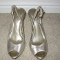 Golden Peep Toe Pumps
