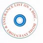 Home Inventory & Insurance List on a Disc $12.95.