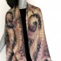 Long Hand Painted Pure Silk Scarf, Camel,  Brown Chocolate,JOSSIANI