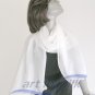 Off White Silk Chiffon 10mm Shawl, light ivory bridal Wrap, Evening Stole, 21" x 68".