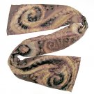 Long Hand Painted Pure Silk Scarf, Camel,  Brown Chocolate,JOSSIANI