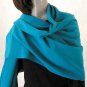 Teal Blue Shawl Wrap, Turquoise Coverup, Pure Silk Crepe, Evening Stole, Special Occasions Wrap.