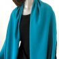 Teal Blue Shawl Wrap, Turquoise Coverup, Pure Silk Crepe, Evening Stole, Special Occasions Wrap.