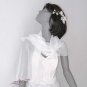 Natural White Scarf, Sheer Silk Chiffon Bridal Wrap, Off White Light Ivory