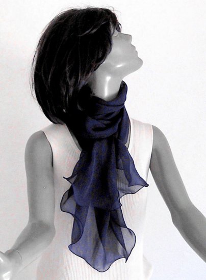 navy blue chiffon wrap