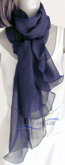 navy blue chiffon wrap
