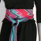 Sash Belt, Cummerbund, Multicolor Obi, Unique Hand Painted Silk, JOSSIANI.