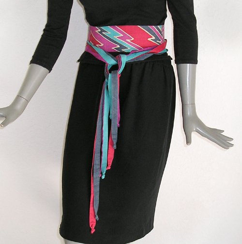 Sash Belt, Cummerbund, Multicolor Obi, Unique Hand Painted Silk, JOSSIANI.