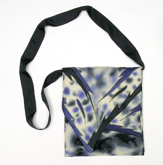 Unique Purse Hand Painted Silk, Quilted, OOAK by JOSSIANI