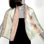 Brown Cedar Scarf, Hand Painted Silk, Truffle, Caramel, Honey, Unique, JOSSIANI.