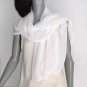 Off White Silk Chiffon 10mm Shawl, light ivory bridal Wrap, Evening Stole, 21" x 68".