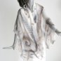 Hand Painted Silk Shawl, Chiffon Wrap, Sandstone Browns, Unique Wrap by Jossiani, Made to Order.