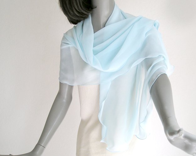 blue chiffon wrap