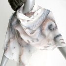 Hand Painted Silk Shawl, Chiffon Wrap, Sandstone Browns, Unique Wrap by Jossiani, Made to Order.
