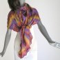 Hand Painted Silk Large Scarf Rust Copper Violet Ochre Purple, Unique Creation by JOSSIANI