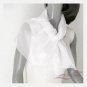 Off White Shawl Shoulder Wrap Pure Silk Chiffon PETITE 18" X 49".