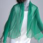Emerald Silk Shawl, Green Wrap, Chiffon Coverup, Natural Silk Chiffon, Artisan Handmade
