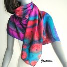 Hand Dyed Silk Wrap, Multicolor Scarf, One of a Kind, Read to Ship, by silk artist Jossiani