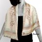Beige Ecru Scarf, Unique Earth Truffle Dried Herbs Muted Colors, Hand Painted by JOSSIANI.