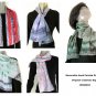 Beige Ecru Scarf, Unique Earth Truffle Dried Herbs Muted Colors, Hand Painted by JOSSIANI.
