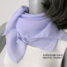 Light Lavender Blue Square Scarf, Periwinkle Lilac Hand Dyed One of a Kind, Silk 23x23".