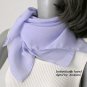 Light Lavender Blue Square Scarf, Periwinkle Lilac Hand Dyed One of a Kind, Silk 23x23".