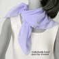 Light Lavender Blue Square Scarf, Periwinkle Lilac Hand Dyed One of a Kind, Silk 23x23".