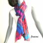 Hand Dyed Silk Wrap, Multicolor Scarf, One of a Kind, Read to Ship, by silk artist Jossiani