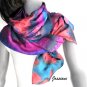 Hand Dyed Silk Wrap, Multicolor Scarf, One of a Kind, Read to Ship, by silk artist Jossiani