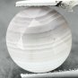 5.17 CT.RARE NATURAL ROUND BANDED MILKY WHITE HONEY BROWN ZEBRA SARDONYX