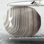 3.6 CT.RARE NATURAL OVAL BANDED MILKY WHITE HONEY BROWN LAYERS ZEBRA SARDONYX