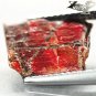 RARE COLOR NATURAL IRIDESCENCE PLAY CRIMSON RED DRAGON AMMOLITE SLAB 1.59 CT.
