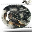 3.99 CT.RARE NATURAL OVAL SPARK ORANGE PLATES MATRIX GRAY BLACK ASTROPHYLITE