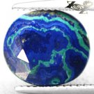 5.16 CT.RARE NATURAL OVAL HARD AZURE BLUE WAVE GREEN LINE AZURITE MALACHITE