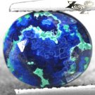 2.14 CT.RARE PATTERN NATURAL OVAL HARD RICH AZURE BLUE GREEN AZURITE MALACHITE
