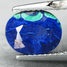 3.01 CT.RARE GRADE NATURAL OVAL HARD RICH AZURE BLUE GREEN AZURIT MALACHITE