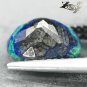 3.01 CT.RARE GRADE NATURAL OVAL HARD RICH AZURE BLUE GREEN AZURIT MALACHITE
