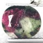 3.14 CT.RARE NATURAL OVAL BI COLOR HALF GREEN RICH MAGENTA RED CRYSTAL EUDIALYTE
