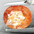 RARE NATURAL OVAL RAINBOW HEMATITE ORANGE ILLUSION CONFETTI SUNSTONE 1.65 CT.