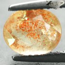 RARE NATURAL COLORFUL HEMATITE PEACH ORANGE ILLUSION CONFETTI SUNSTONE 1.36 CT.
